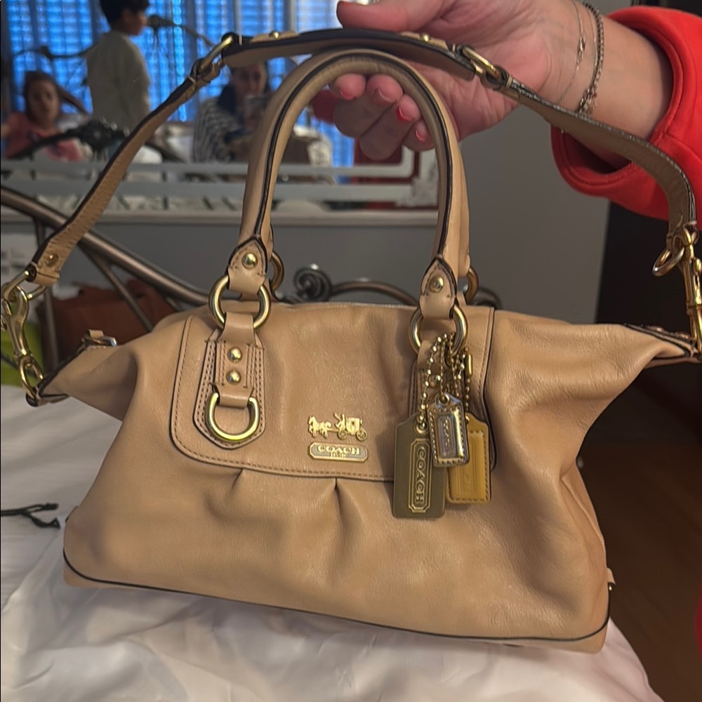 Coach Beige Leather Satchel